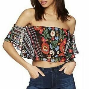 Show Me Your MuMu Womens Nica Ruffle Top in MexiCali Size Medium